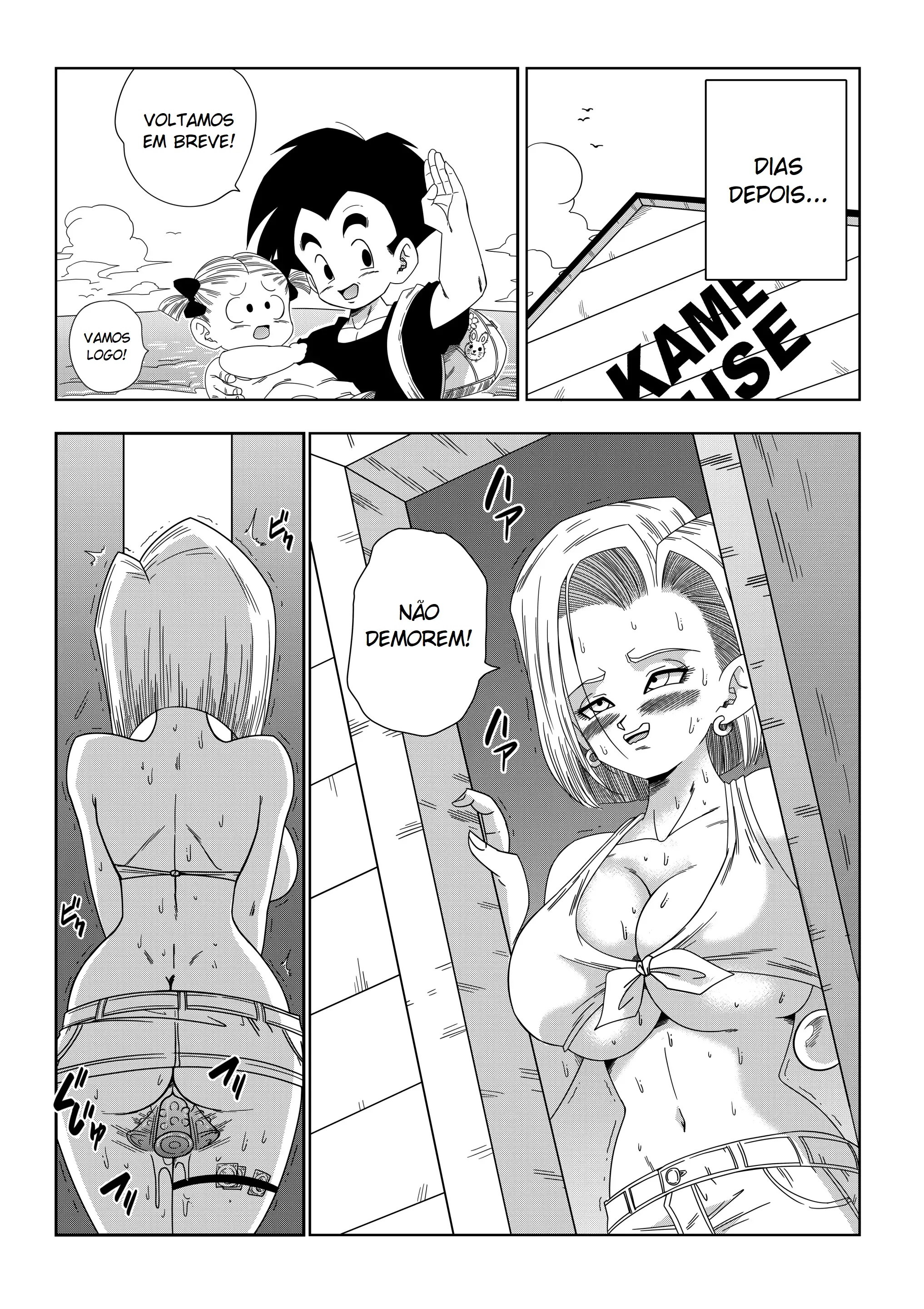 Andróide 18 Contra o Mestre Kame - Hentai Yabu